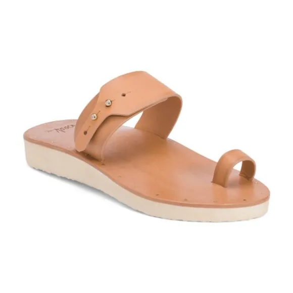 NEW  BEEK Leather Whistler Toe Ring Sandals honey for women 863mn