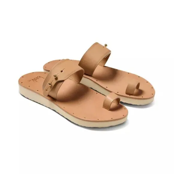 NEW  BEEK Leather Whistler Toe Ring Sandals honey for women 863mn