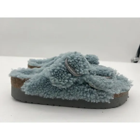 New Birkenstock Arizona Teddy Big Buckle Shearling Sandals