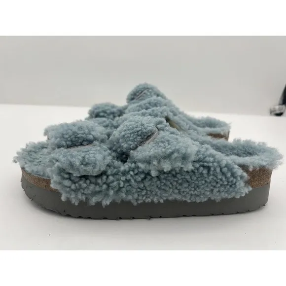 New Birkenstock Arizona Teddy Big Buckle Shearling Sandals