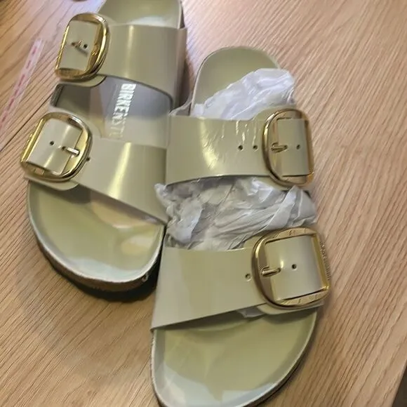 New Birkenstock Arizona Big Buckle High Shine Sandals 6.5 Medium/Narrow $190