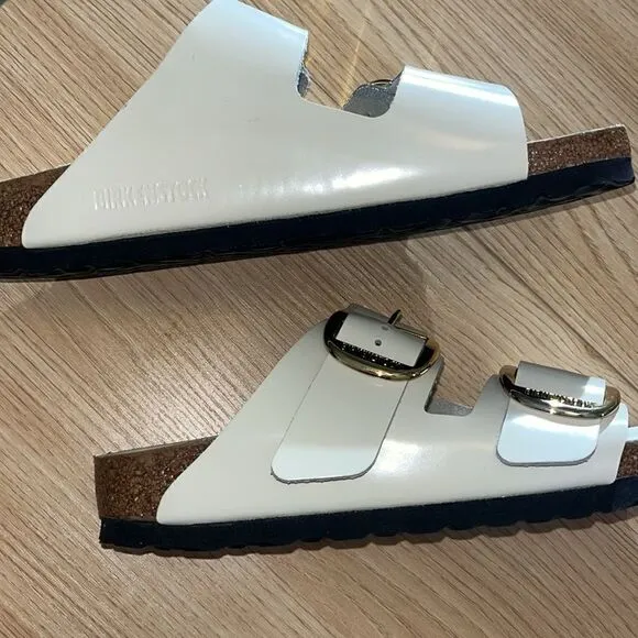 New Birkenstock Arizona Big Buckle High Shine Sandals 6.5 Medium/Narrow $190
