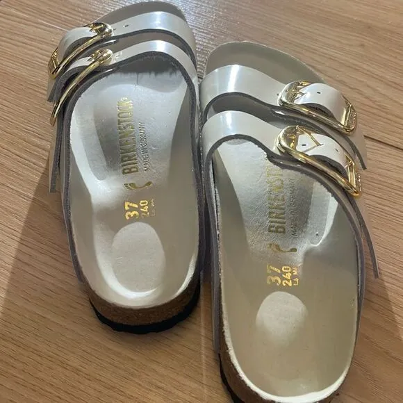 New Birkenstock Arizona Big Buckle High Shine Sandals 6.5 Medium/Narrow $190