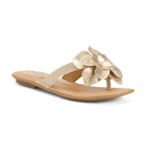 NEW BOC Alaria Comfort Sandals With Floral Applique Gold Metallic 267mn