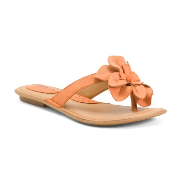 NEW BOC Alaria Comfort Sandals With Floral Applique Gold Metallic 267mn