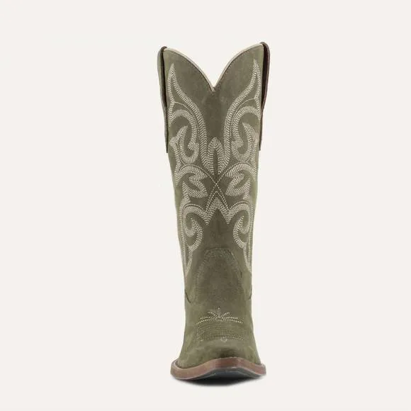 NEW BUCK &amp; BRANA women's tessa leather cowgirl boots in olive