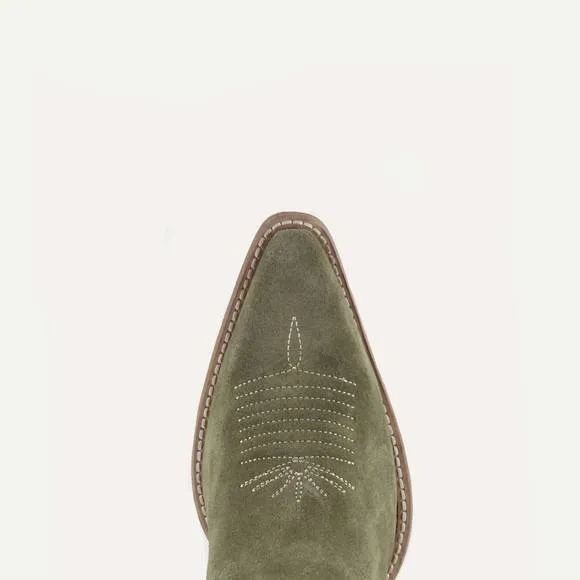 NEW BUCK &amp; BRANA women's tessa leather cowgirl boots in olive