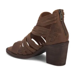 NEW CHOCOLAT BLU Made In Brazil Leather Felice Heeled Cage Sandals Brown…