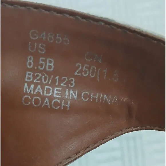 New Coach Leslie Leather Flat Sandal Off White / Ivory Size 8.5B