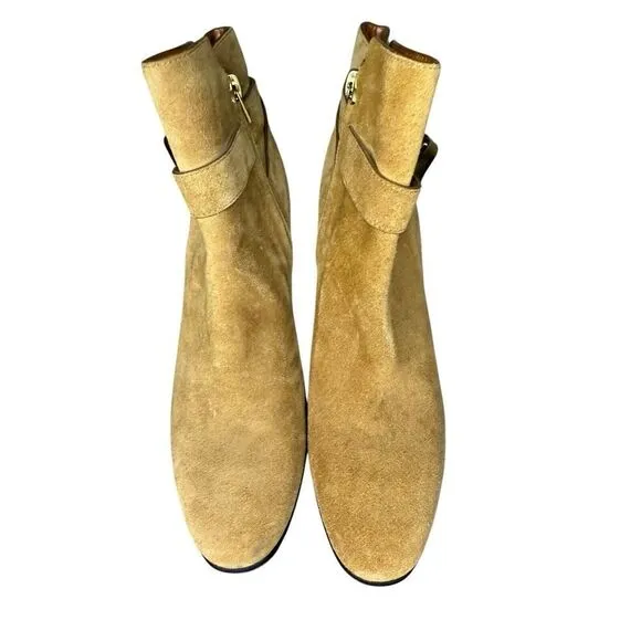 NEW Coach Tan Suede Leather Delaney Signature Buckle Boots sz 6