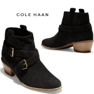 NEW COLE HAAN | Jensynn Suede Buckle Booties