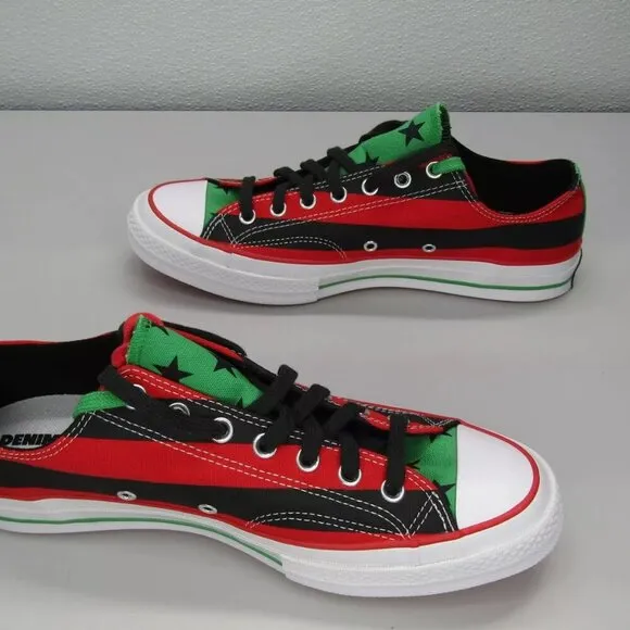 NEW CONVERSE X DENIM TEARS Unisex Pan African Flag Chuck 70 Sneakers Size 10.5