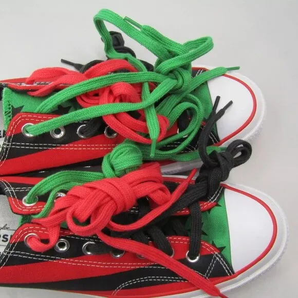 NEW CONVERSE X DENIM TEARS Unisex Pan African Flag Chuck 70 Sneakers Size 10.5