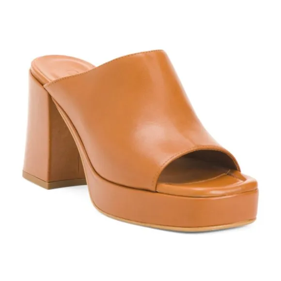 NEW CORDANI Made In Italy Leather Bonnie Platform Heel Sandals T Moro 1065tn
