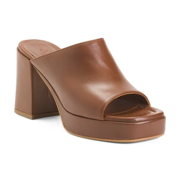 NEW CORDANI Made In Italy Leather Bonnie Platform Heel Sandals T Moro 1065tn
