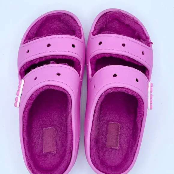New Crocs Classic Cozzzy Pink Sandal Size 8