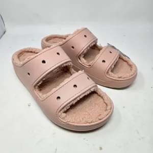 New Crocs Classic Cozzzy Sandals Unisex Men's Size‎ 13 Light Pink Beige Color.