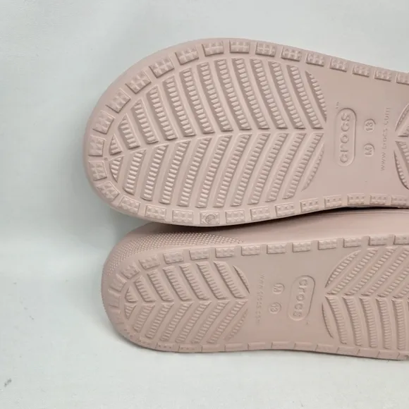 New Crocs Classic Cozzzy Sandals Unisex Men's Size‎ 13 Light Pink Beige Color.