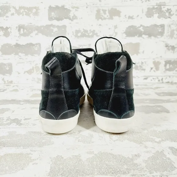 NEW Cynthia Rowley x Italeau Black Suede Lace Up High Top Sneakers V497