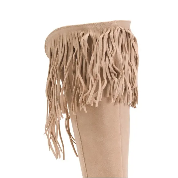 NEW Dingo Hassie Suede Fringe Western Boots Sand (Cream) Women’s Size 9