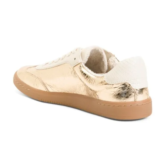 NEW DOLCE VITA Lace Up Sneakers gold multi for women 663mtn