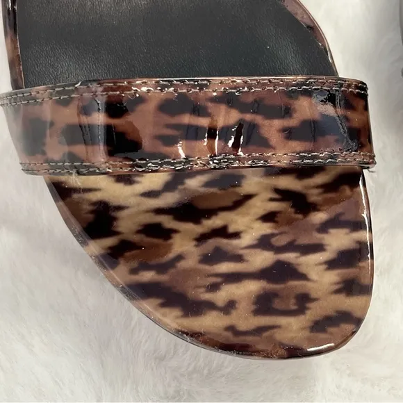 NEW Donald J. Pliner MAGDA Leopard Print Patent Leather High Heel Sandals