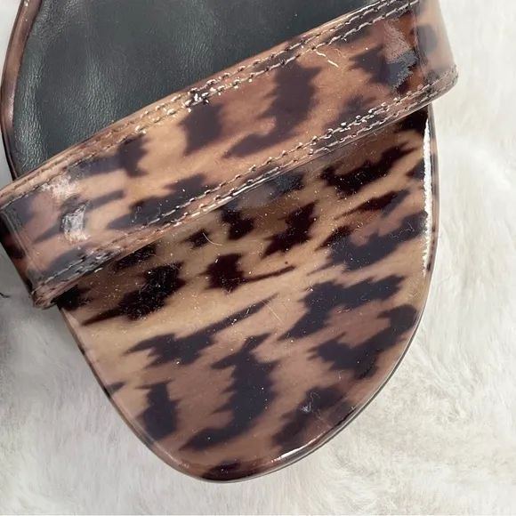 NEW Donald J. Pliner MAGDA Leopard Print Patent Leather High Heel Sandals