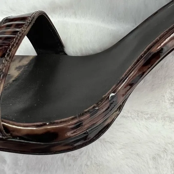 NEW Donald J. Pliner MAGDA Leopard Print Patent Leather High Heel Sandals