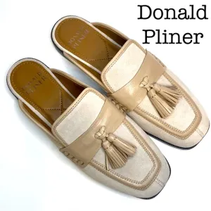 New Donald Pliner Bryant Beige Suede Leather Tassel Loafers Size 7.5