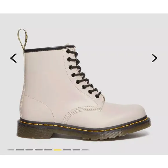 New DR. MARTENS 1460 SMOOTH LEATHER BOOTS VINTAGE TAUPE Women Size 10