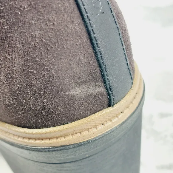New Dr. Scholl's First Class Brown Suede Leather Slip On Boots M92