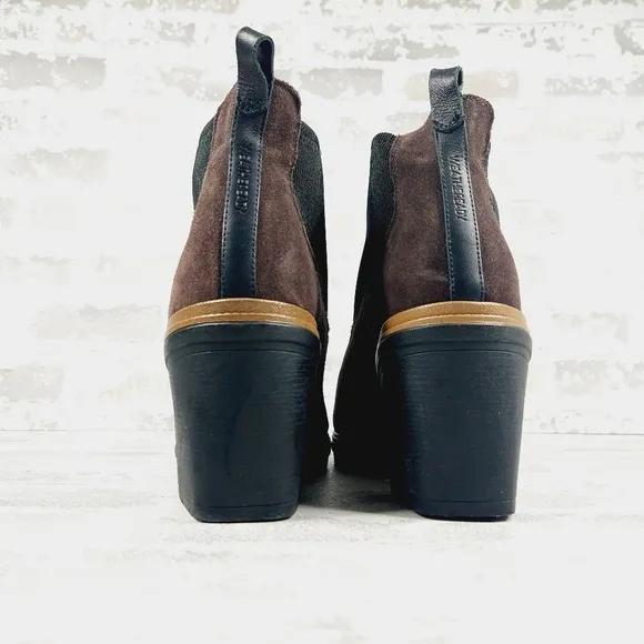 New Dr. Scholl's First Class Brown Suede Leather Slip On Boots M92