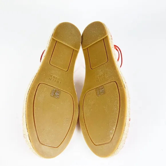 New Eileen Fisher 8.5 Leather Lace Up D'Orsay Lee Espadrille Tangelo Flat Sandal