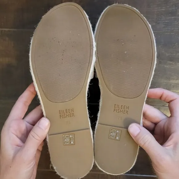 NEW Eileen Fisher Mews D'orsay Sandals Women 7.5 Espadrille Beige Comfort Summer