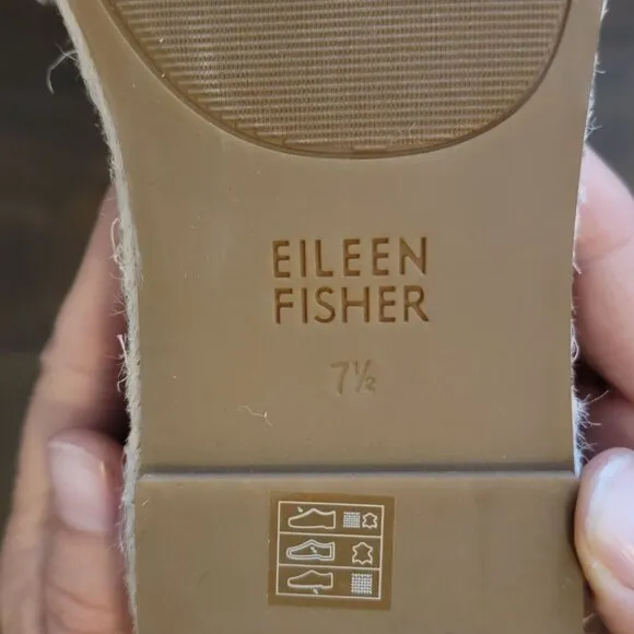 NEW Eileen Fisher Mews D'orsay Sandals Women 7.5 Espadrille Beige Comfort Summer