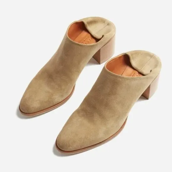 NEW Everlane Italian Tan Leather Suede Mule Convertible Heel Ankle Booties
