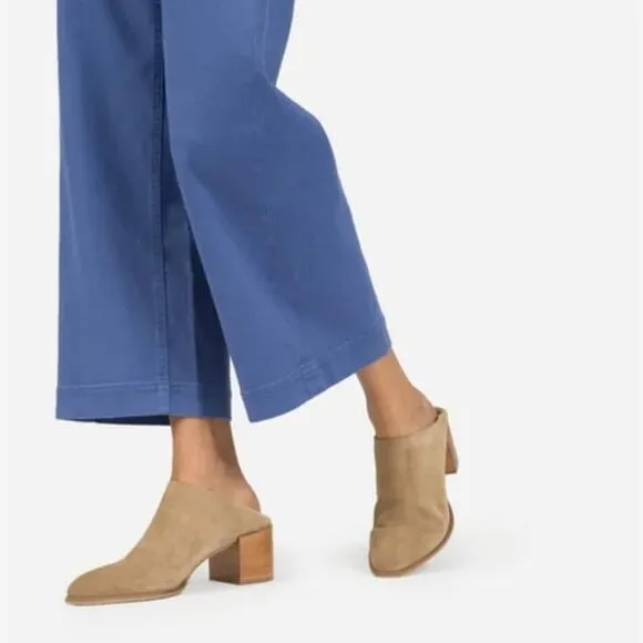NEW Everlane Italian Tan Leather Suede Mule Convertible Heel Ankle Booties