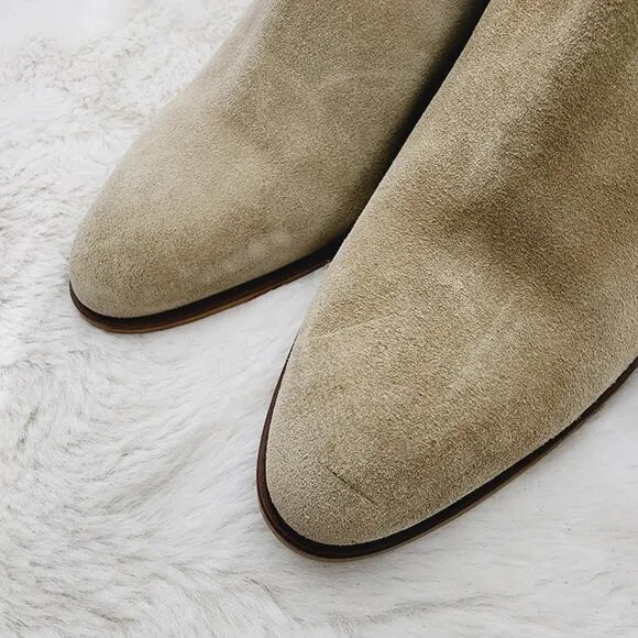 NEW Everlane Italian Tan Leather Suede Mule Convertible Heel Ankle Booties