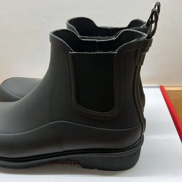 NEW Fitflop 8, 39 Womens Wonderwelly Black Chelsea Boots Bootie Slip On