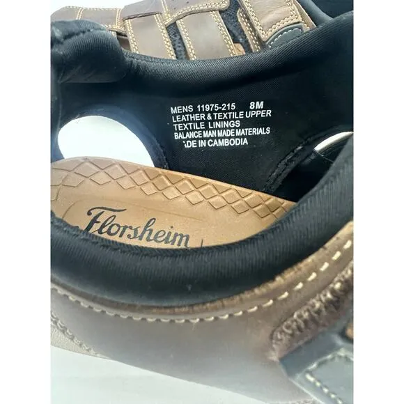 New Florsheim Venture Fisherman Brown Leather Sandals Mens 8