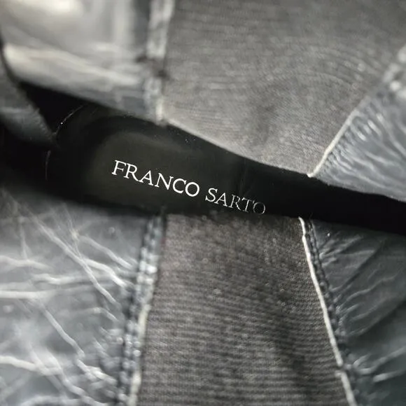 NEW Franco Sarto Women Black Leather Tahini Knee High Riding Boot 9.5 Equestrian