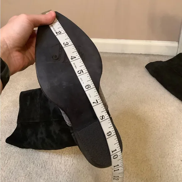New Free People Black Suede Sterling Western Tall Boots Size 38/7.