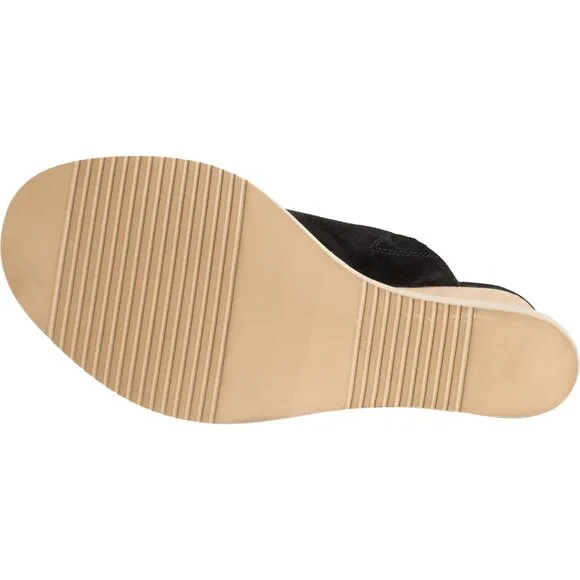 NEW Free People Running in Wedges Sandals - Suede For Women black 252