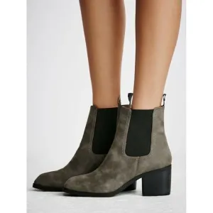 NEW FREE PEOPLE VEGAN PACIFIC CHELSEA BLOCK HEEL ANKLE BOOT BOOTIE GREY
