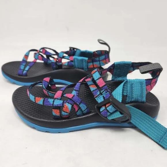 New girl's 12 Chaco kids ZX1 Ecotread outdoor sandals Break Teal