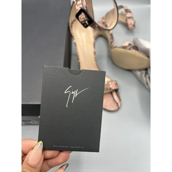 New GIUSEPPE ZANOTTI Pink Snakeskin Sandals Made in Italy Size 36 ($920)