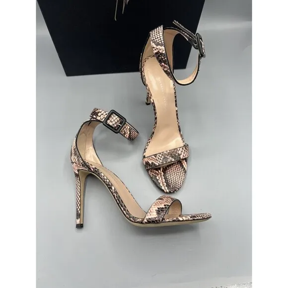 New GIUSEPPE ZANOTTI Pink Snakeskin Sandals Made in Italy Size 36 ($920)