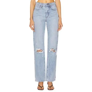 NEW GRLFRND sara super high rise slim straight jeans in red rock