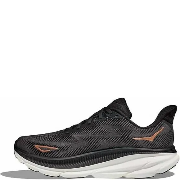 NEW HOKA women's clifton 9 sneakers in black copper