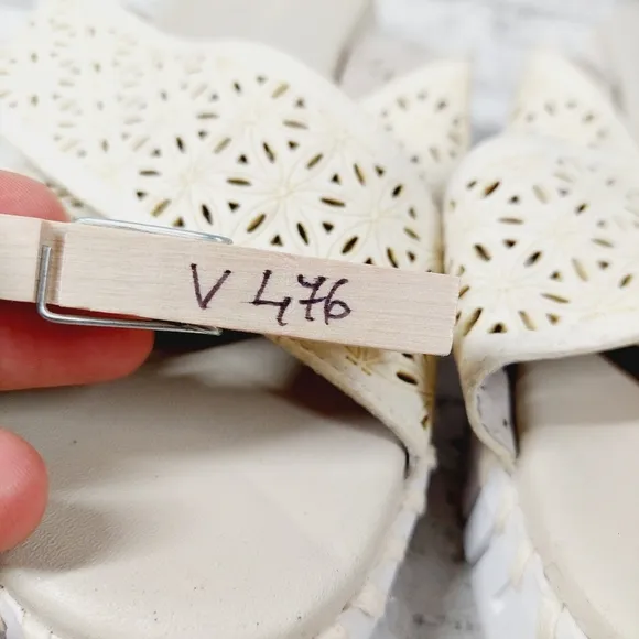 NEW Ilse Jacobsen Tulip Milk Cream Criss Cross Band Flat Slide Sandals V476